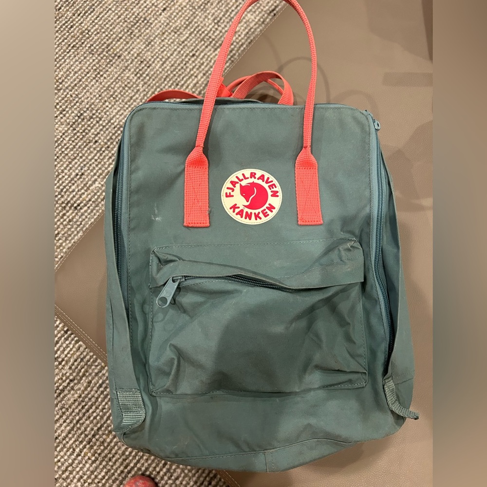 Fjallraven Teal And Pink Kanken Backpack
